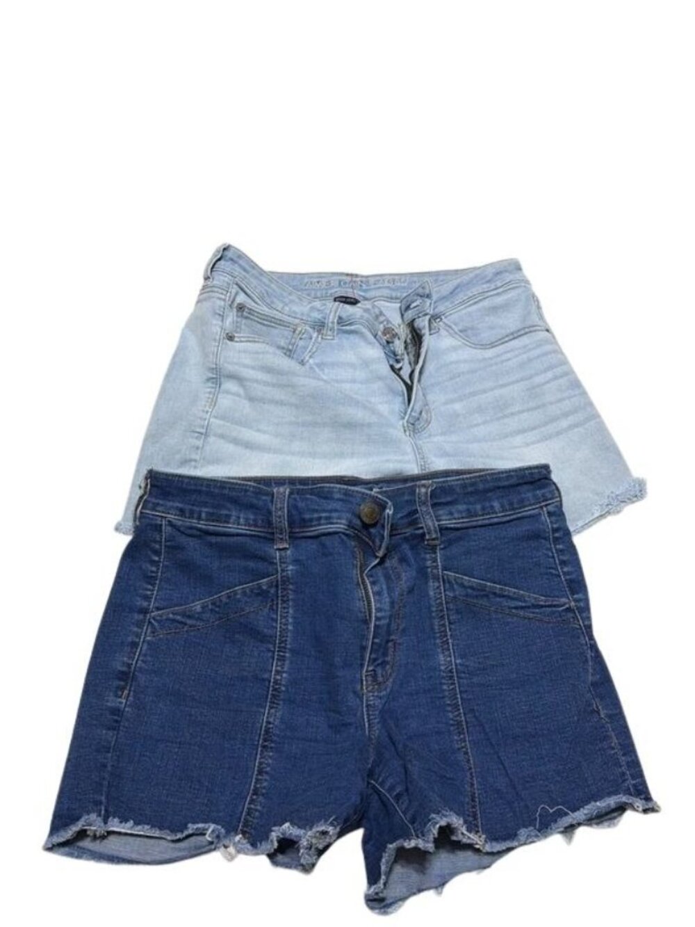 American Eagle Womens Denim Shorts Lot of 2 Light Dark Blue Size US 12-14 L